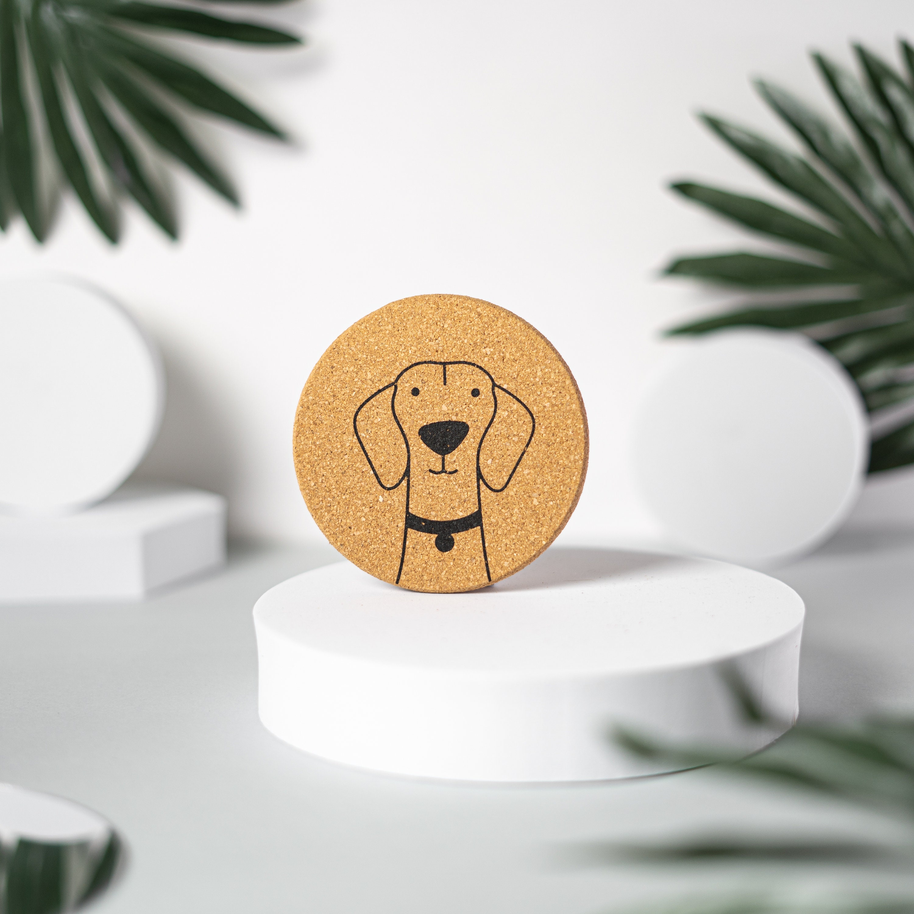 Cute Round Cork Coaster Set 