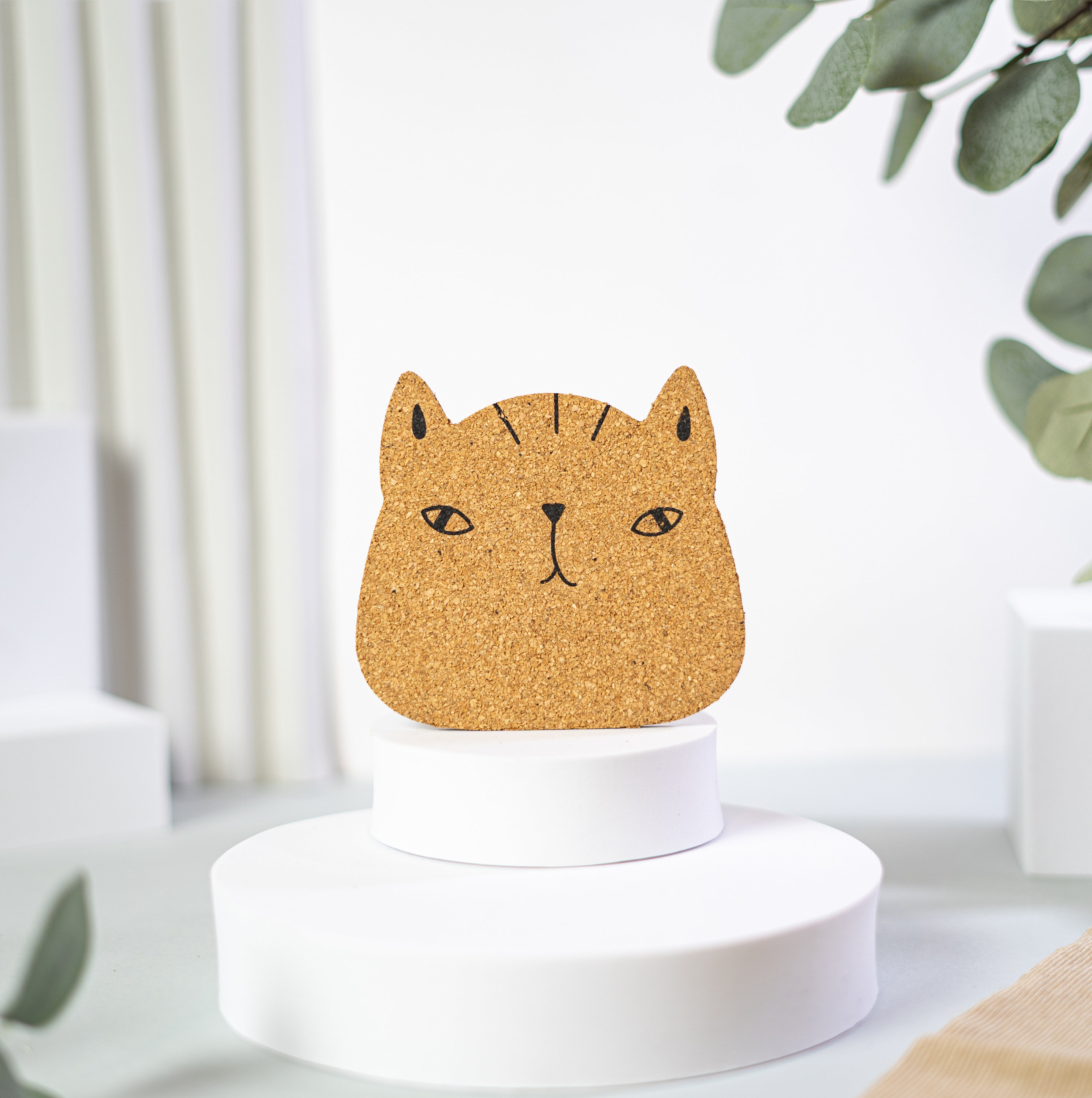 Cute Round Cork Coaster Set 