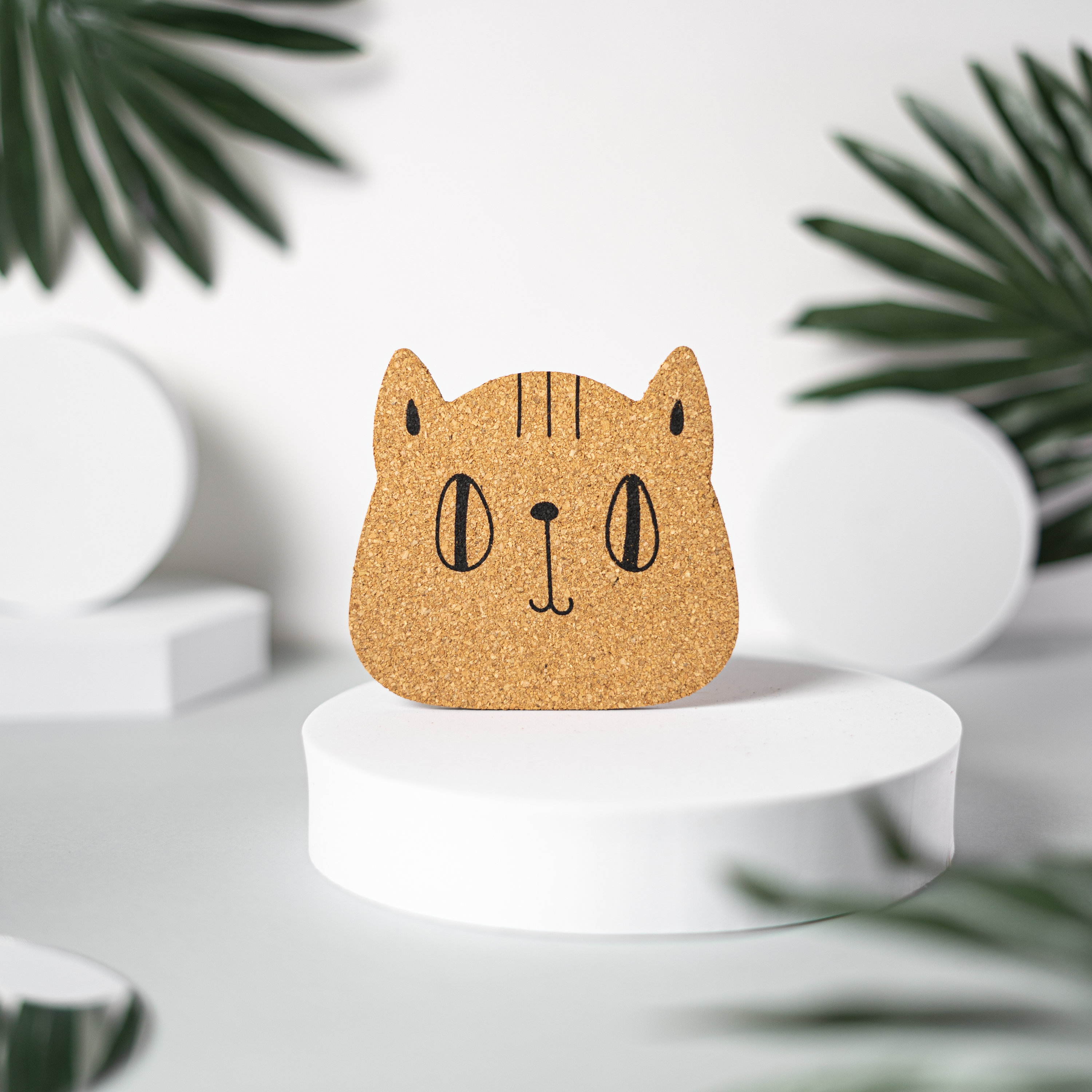 Cute Round Cork Coaster Set 
