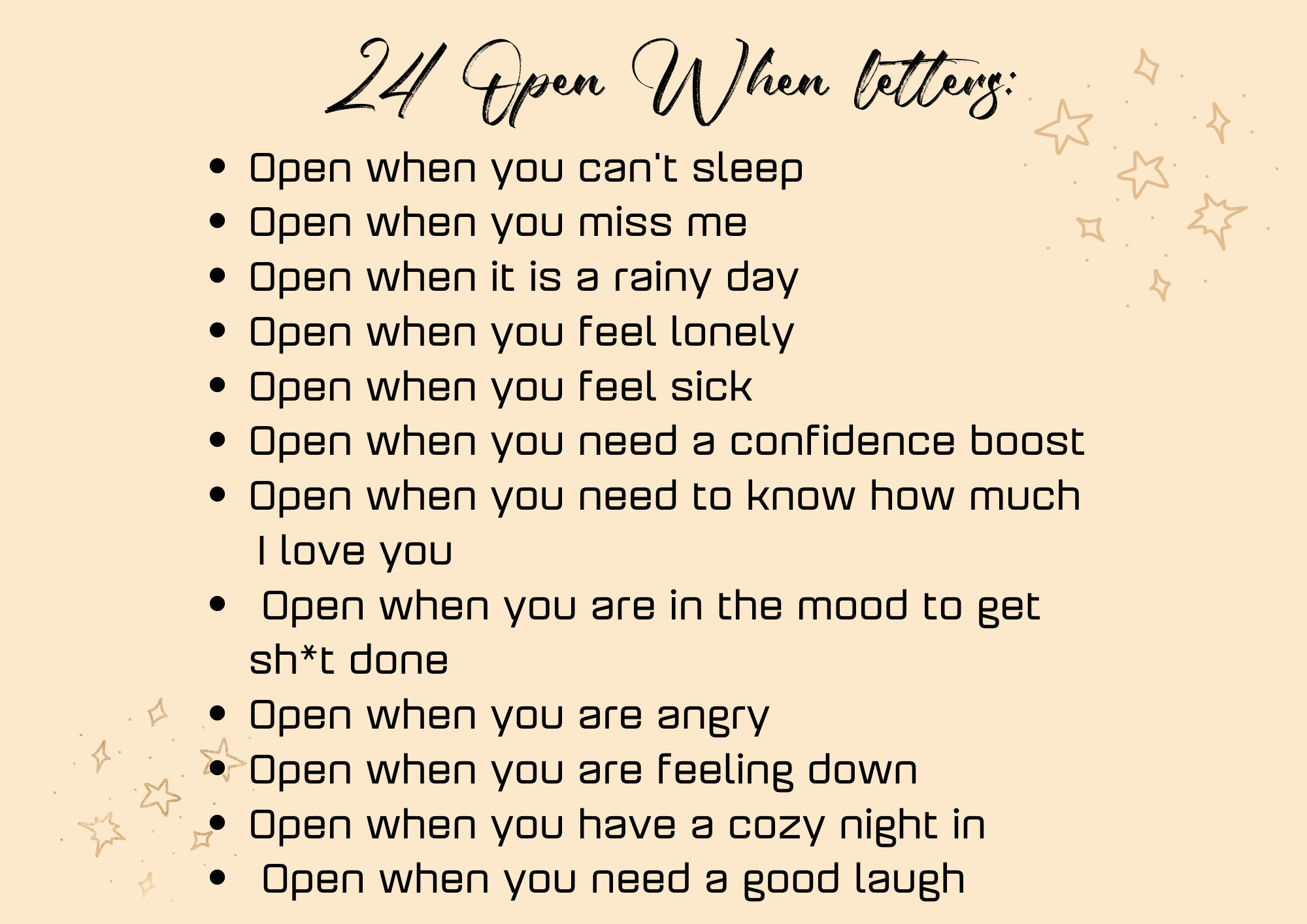 ✉24 Open When Letters - Long Distance Relationship Gift