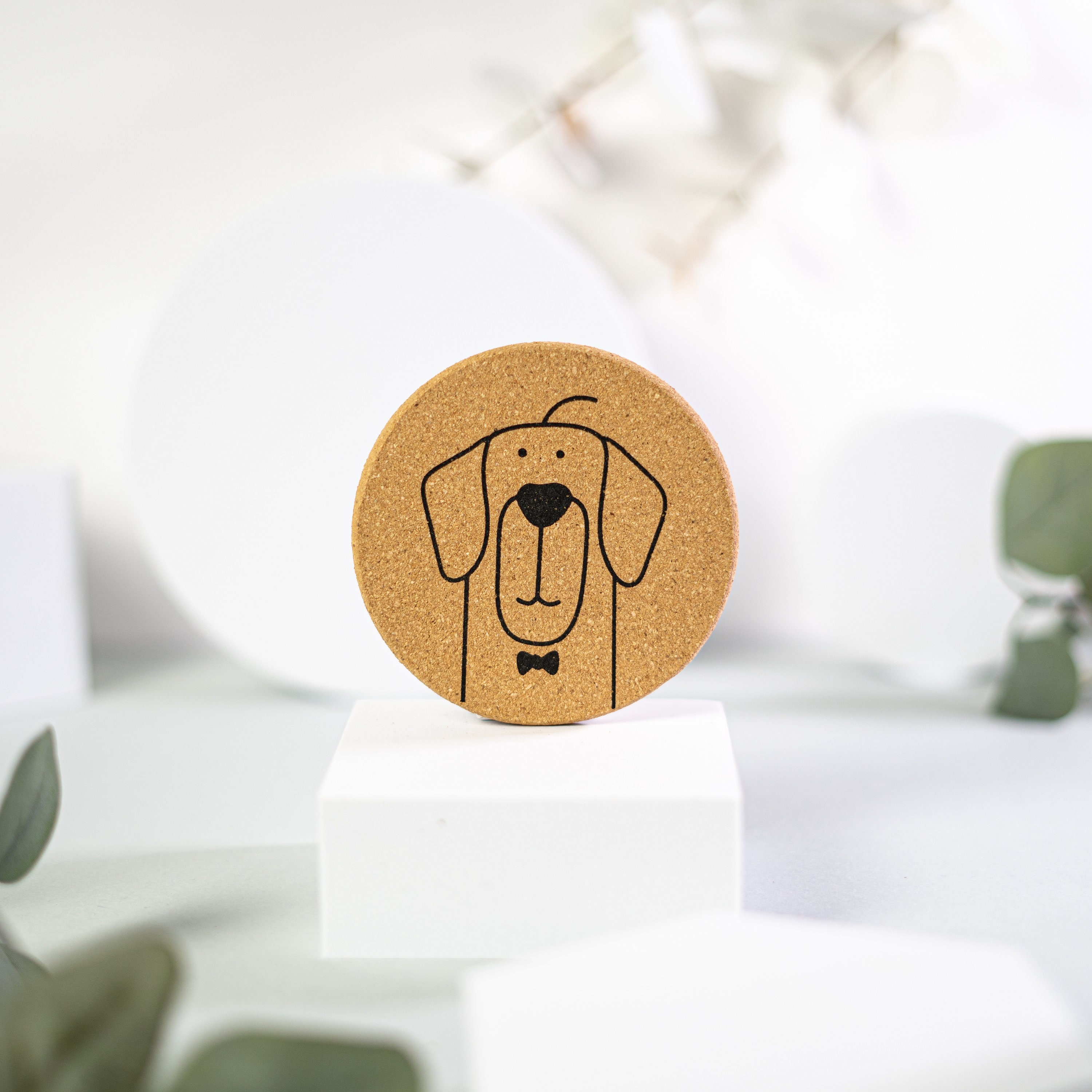 Cute Round Cork Coaster Set 
