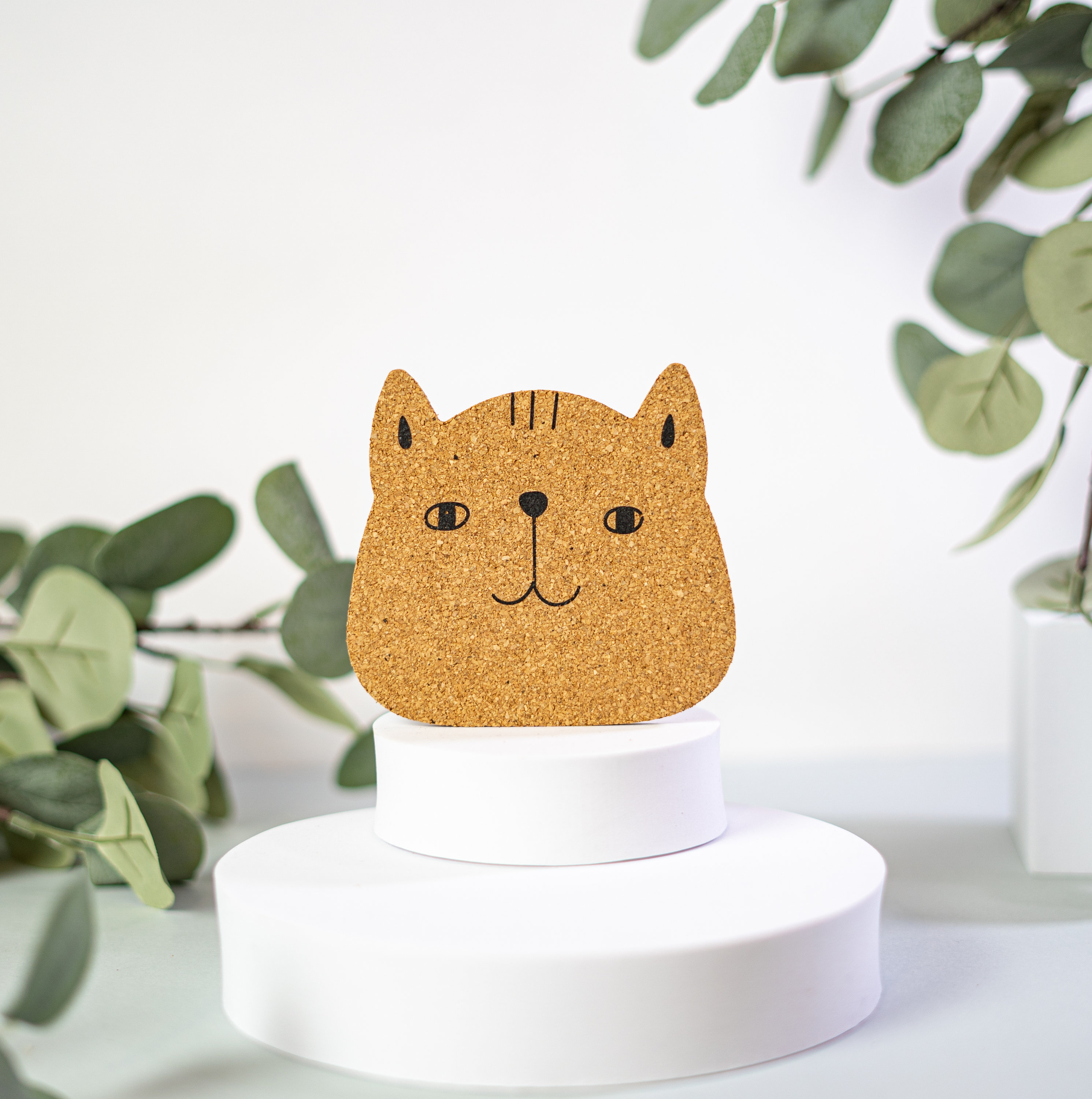Cute Round Cork Coaster Set 