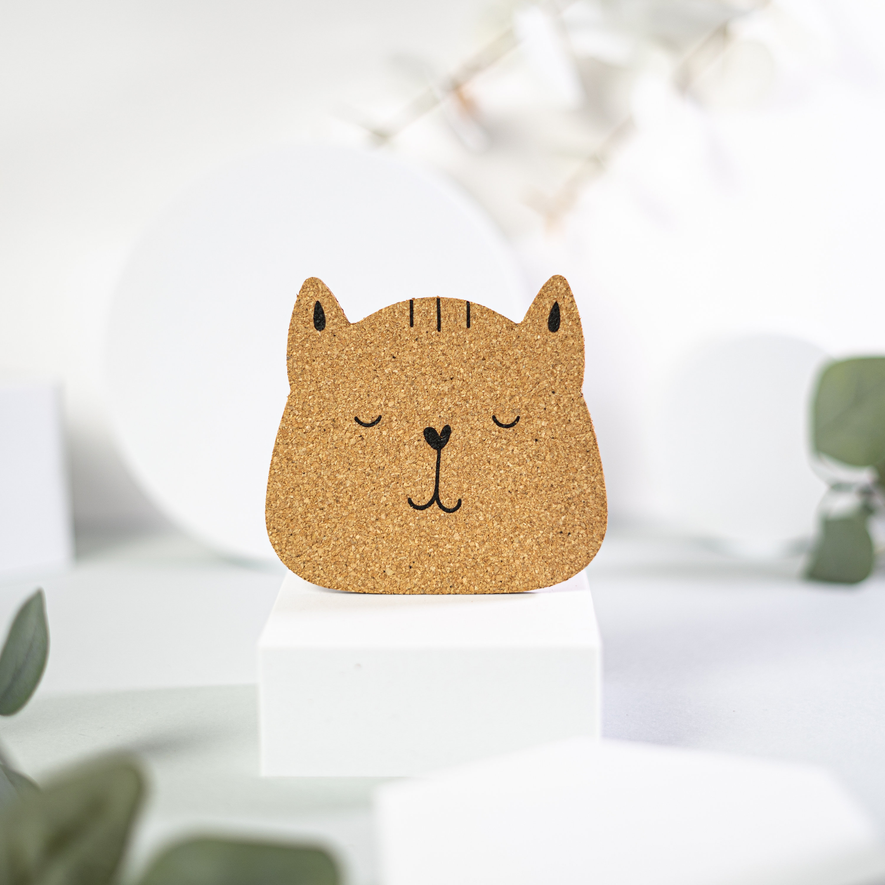 Cute Round Cork Coaster Set 