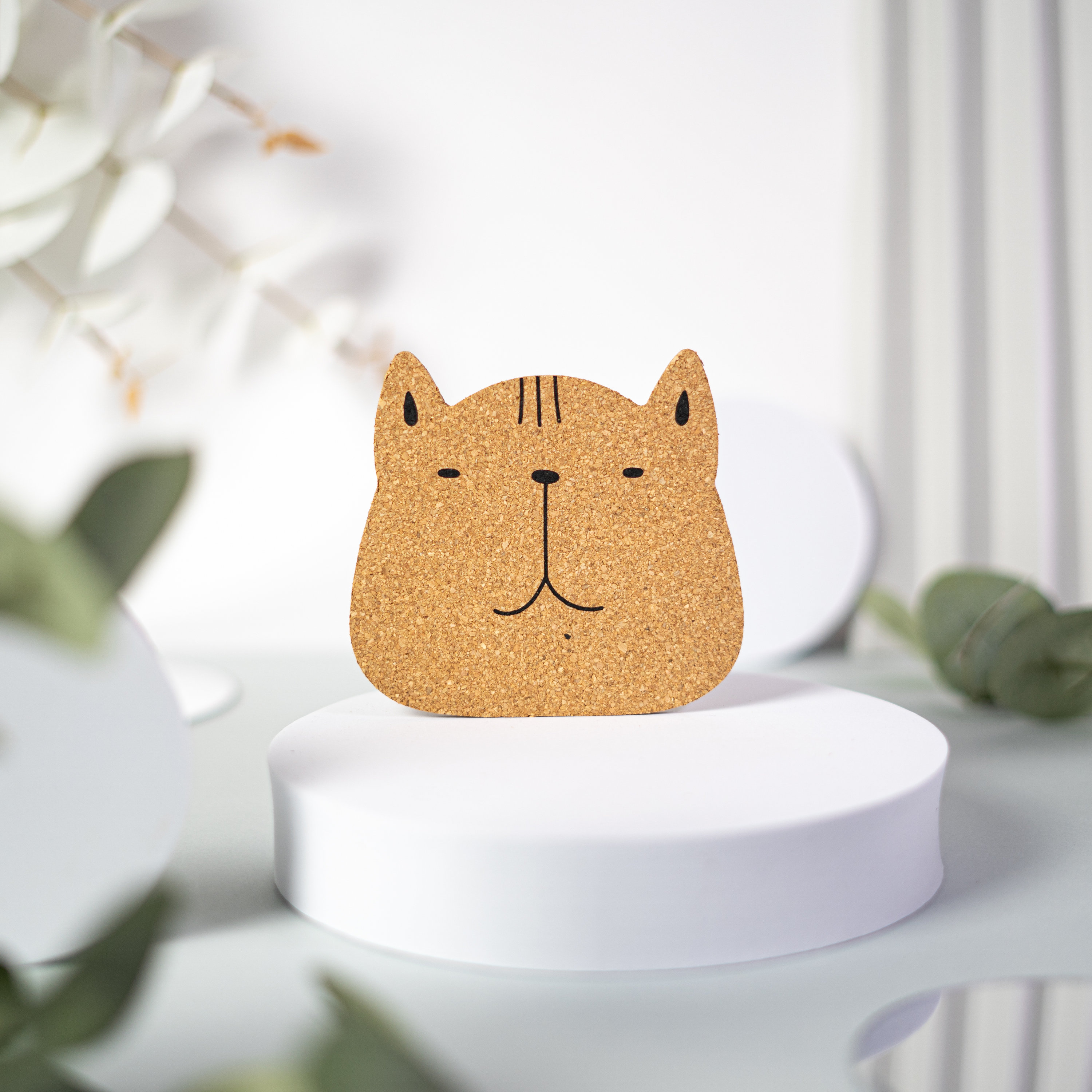 Cute Round Cork Coaster Set 
