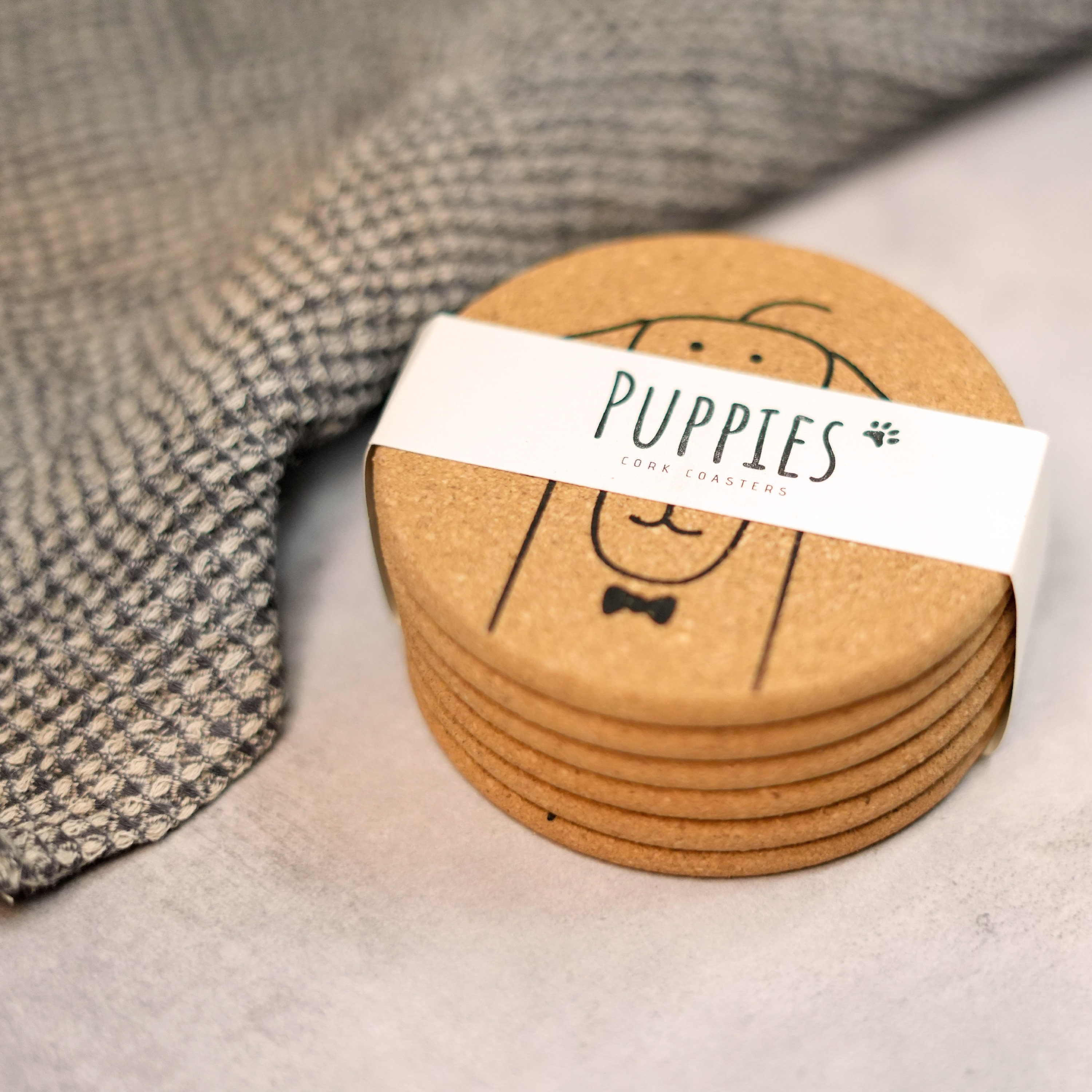 Cute Round Cork Coaster Set 