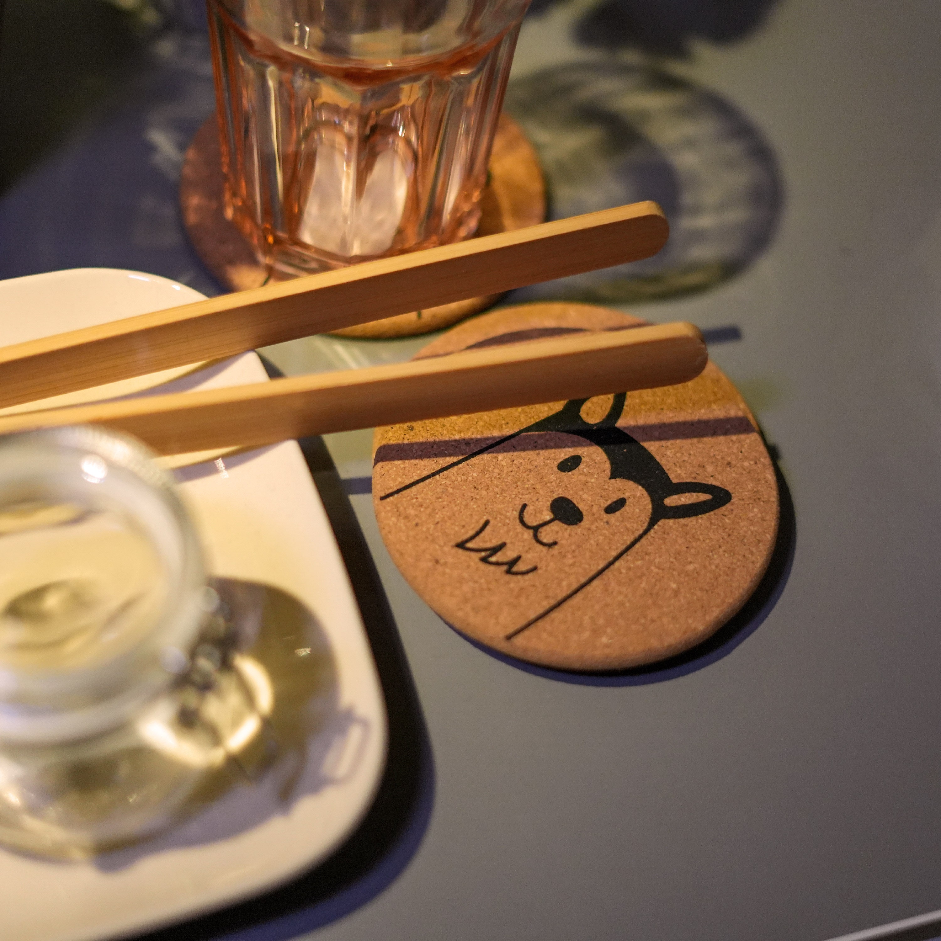 Cute Round Cork Coaster Set 