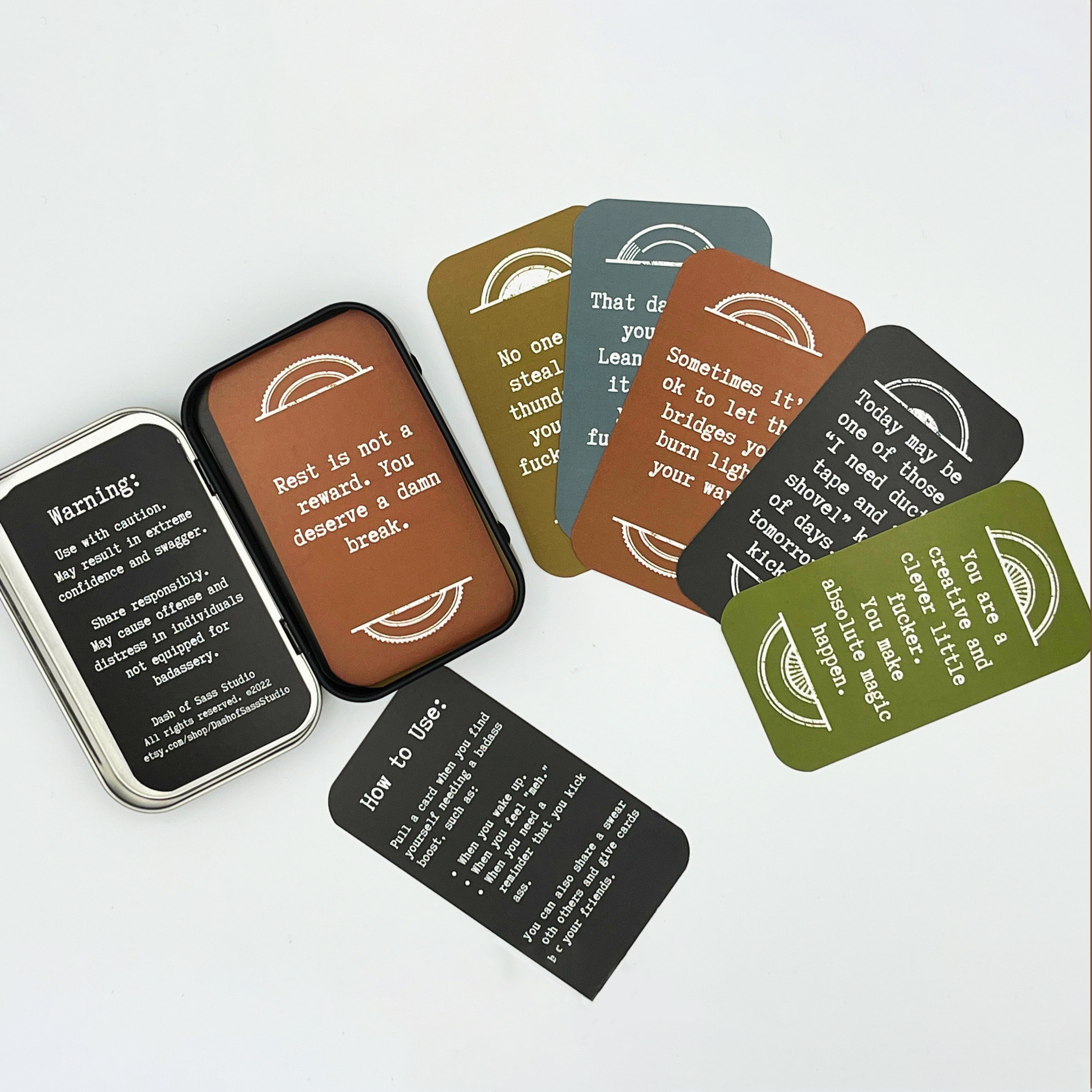 Mini Sweary Affirmation Cards for Badass Legends(18PCS)