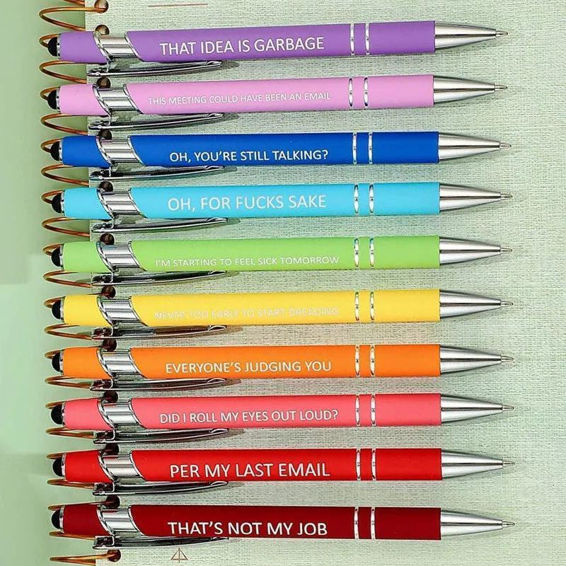 🌈 10Pcs Ballpoint STRESS RELIEF FUNNY PENS😂