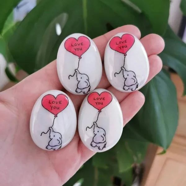 Cute Lucky Charm Love You Elephant Stone