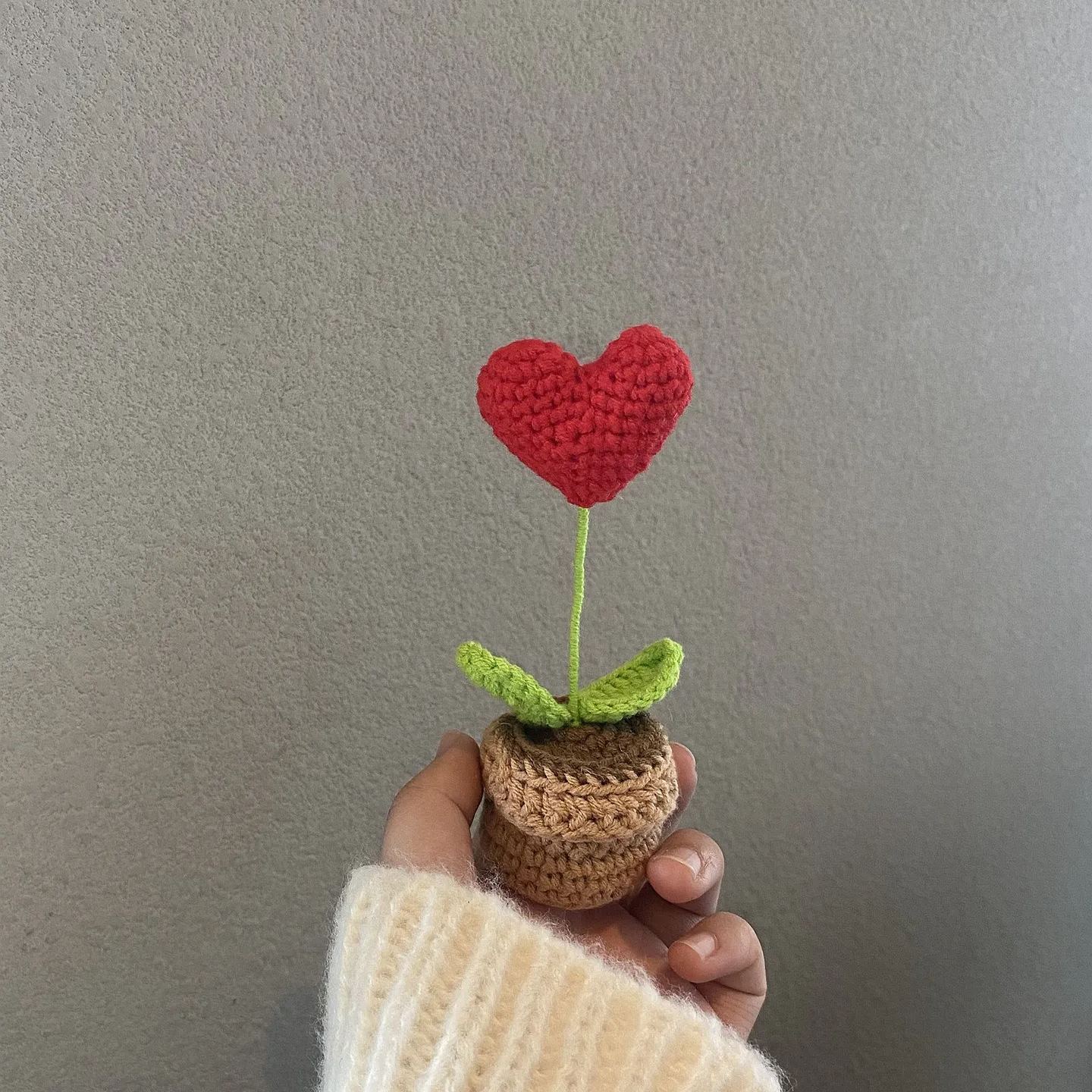 Handmade knitted flowers
