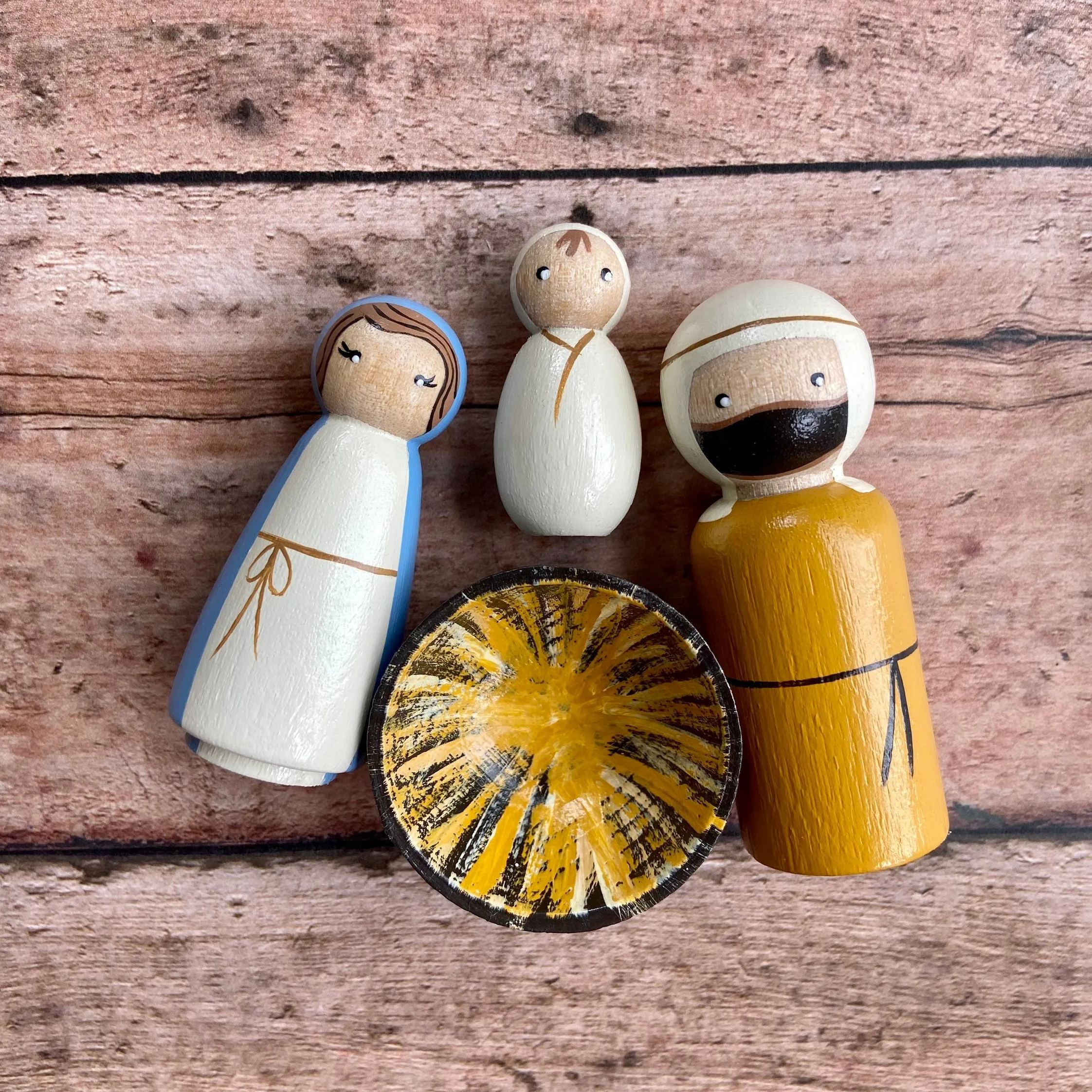 Nativity Peg Dolls-Holy Family