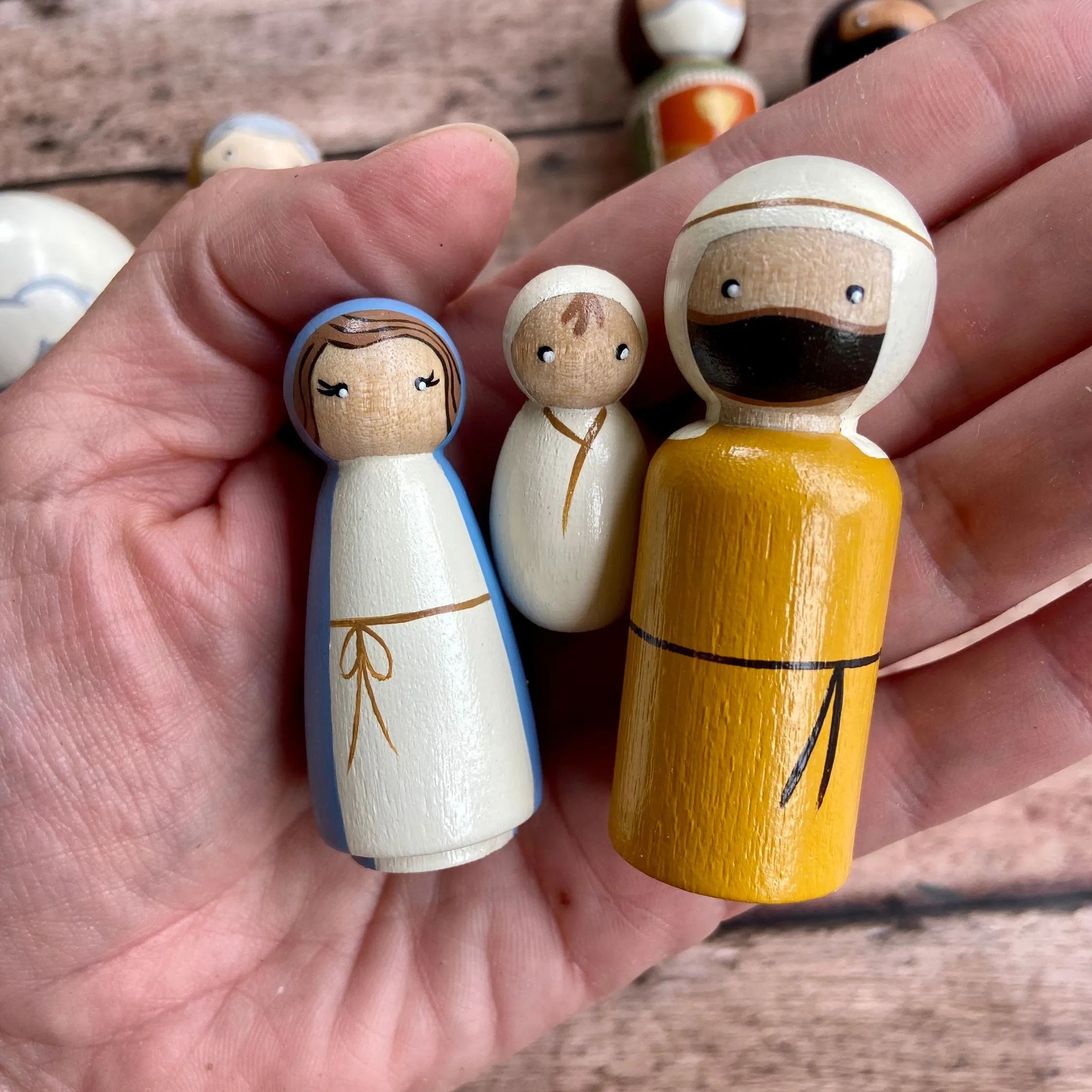 Nativity Peg Dolls-Holy Family