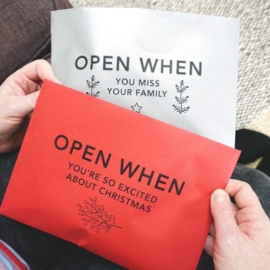 Open When Envelopes for Christmas