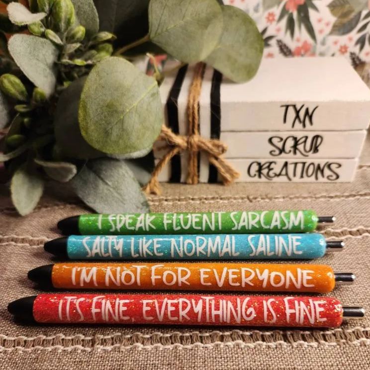 Work Humor Glitter Pens for Office Personal