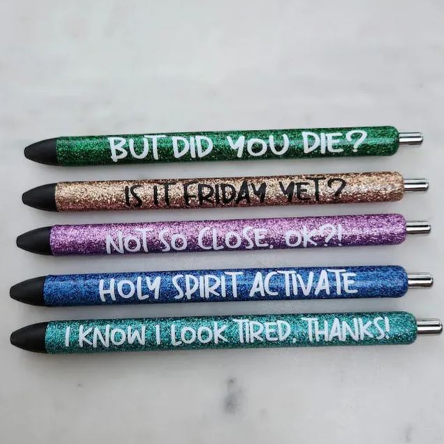Work Humor Glitter Pens for Office Personal