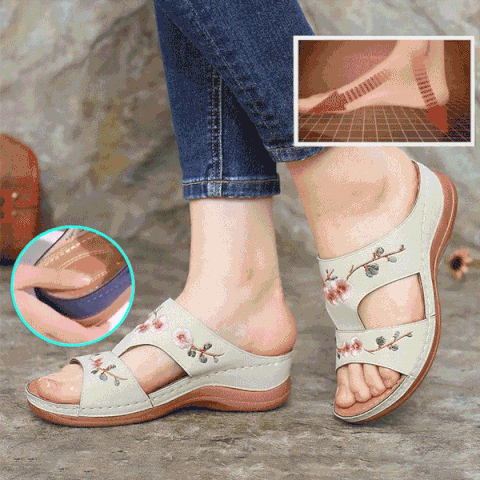 Women's  Embroidered Flower Summer Sandals
