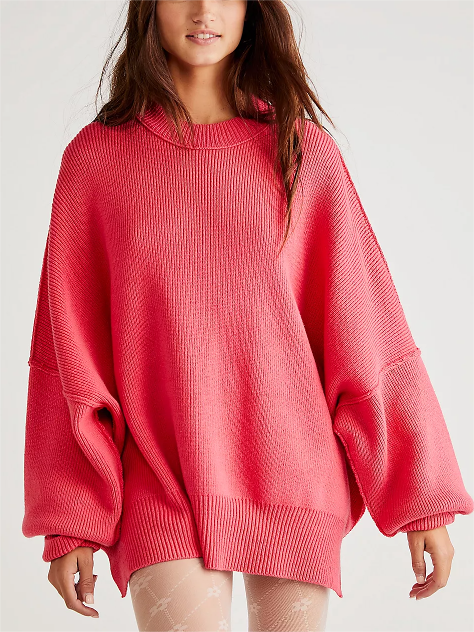 Easy Retreat Oversized Side Slit Sweater(Buy 2 Free Shopping)