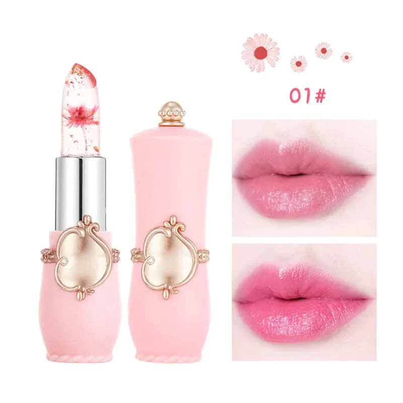 🌸Crystal Petal Gold Foil Jelly Lipstick