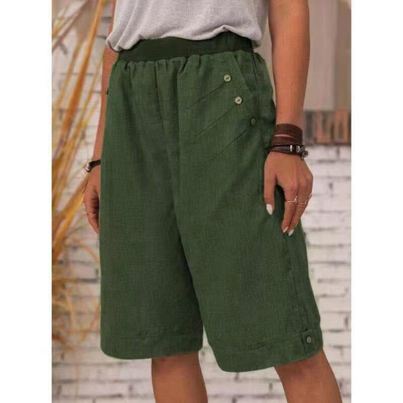 2023 Summer Solid Color Cotton and Linen Cropped Pants (Size up to Plus Size 4XL)