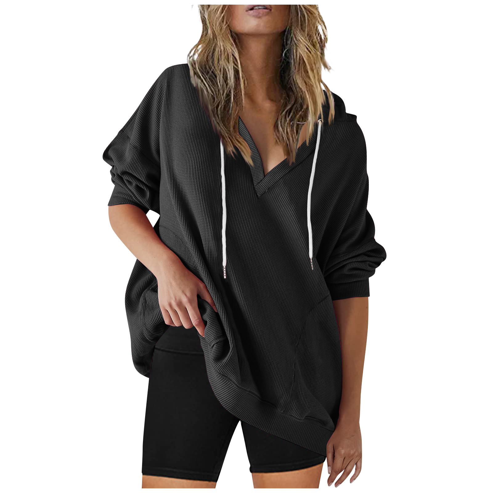 Womens Oversized Hoodies Drawstring Tops Lightweight with Pockets