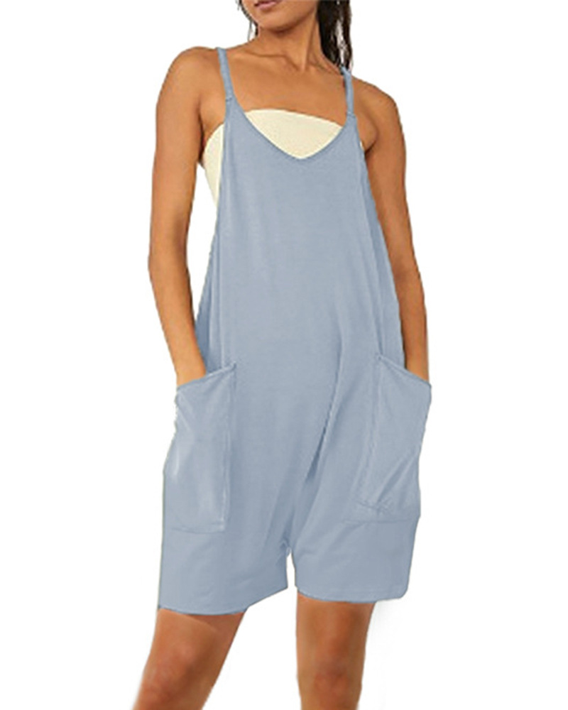 Sleeveless Romper with Pockets