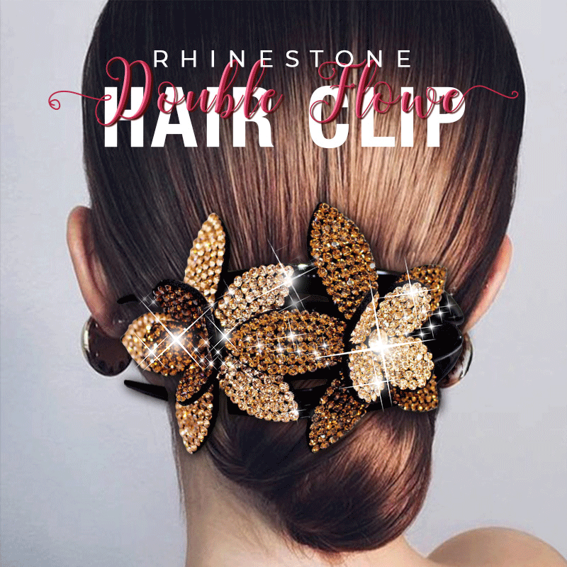 🔥Mother's Day Hot Sale- 💐Rhinestone Double Flower Hair Clip