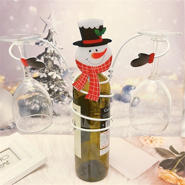 Holiday Wine Bottle Glass Holders