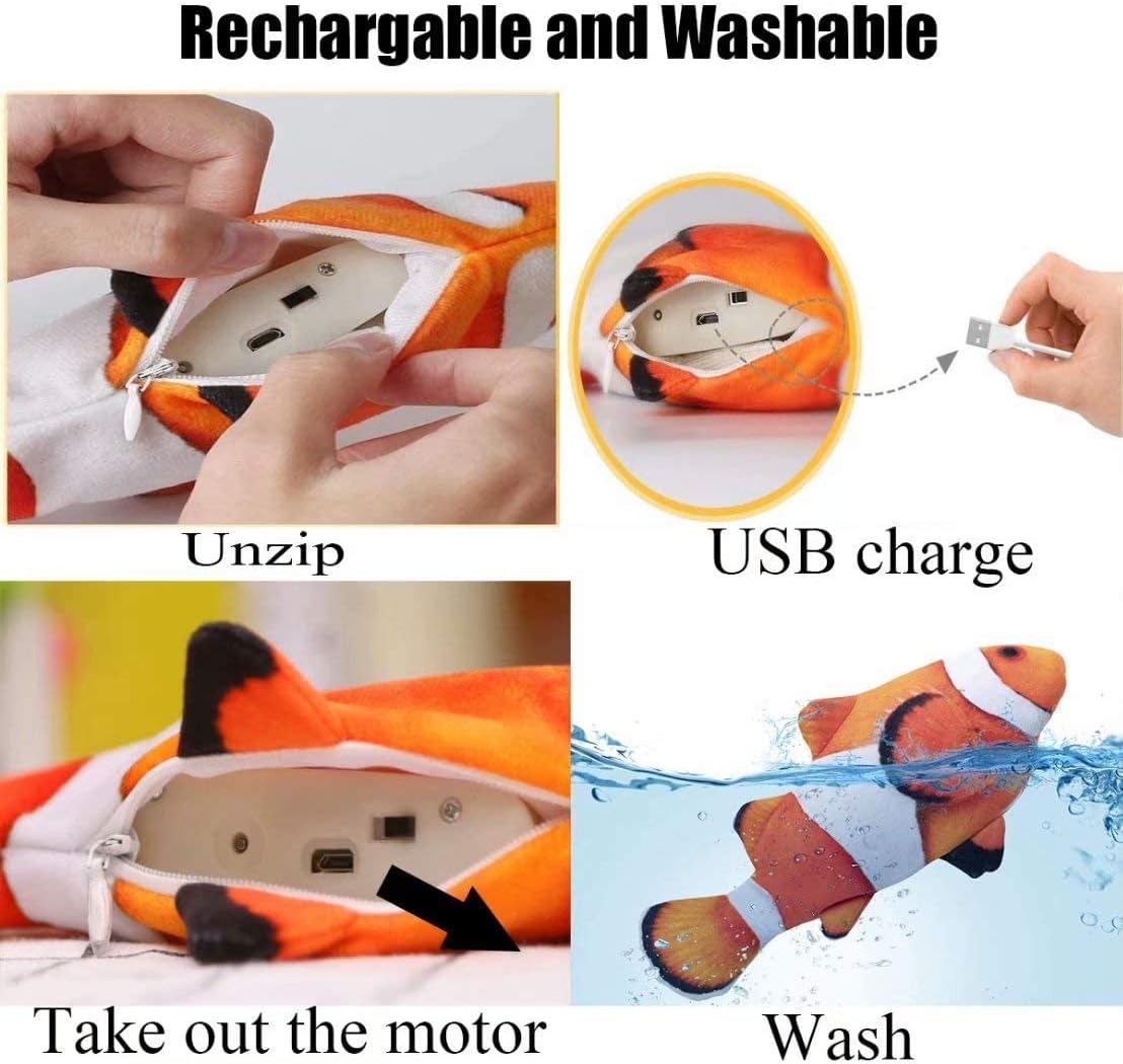 【🔥LAST DAY BIG PROMOTION】🐟Electric Moving Fish Interactive Plush Toy