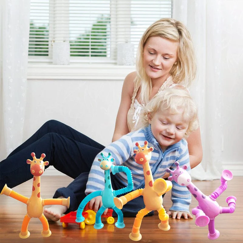 💥LAST DAY BIG PROMOTION🔥Telescopic suction cup giraffe toy