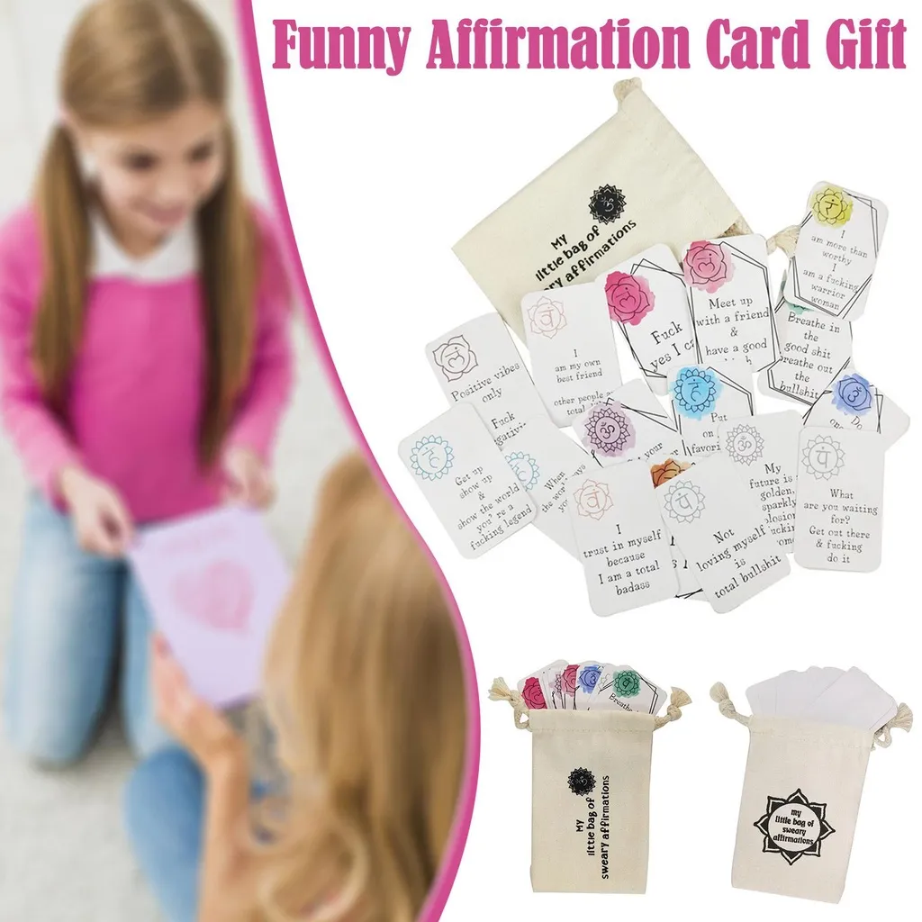 🔥 HOT SALE🔥-FUNNY AFFIRMATION CARD GIFT WITH STORAGE POUCH🎁