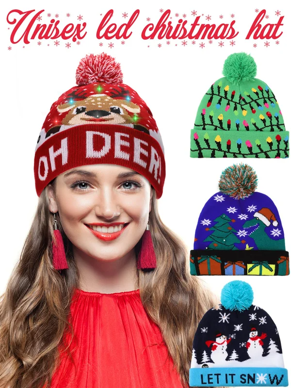 🎁2022 Early Christmas Sale - Christmas LED Light Knitted Beanies