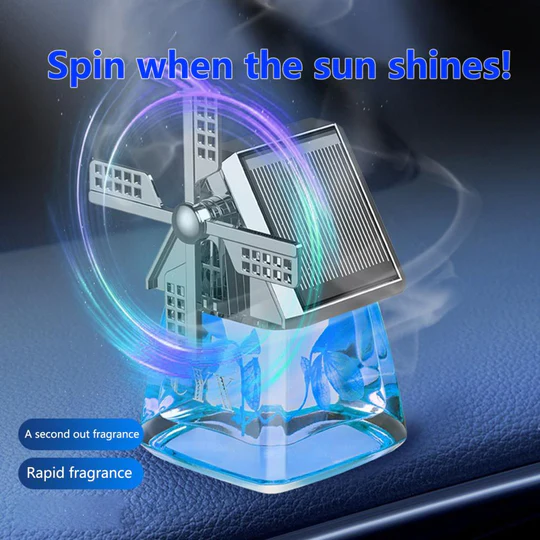🔥Summer Day Sales 50% OFF🌿Windmill Solar Energy Rotating Aromatherapy Car Air Freshener