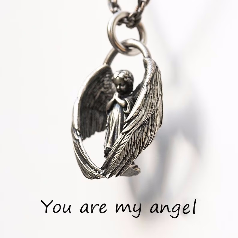 👼You Are My Angel--silver necklace