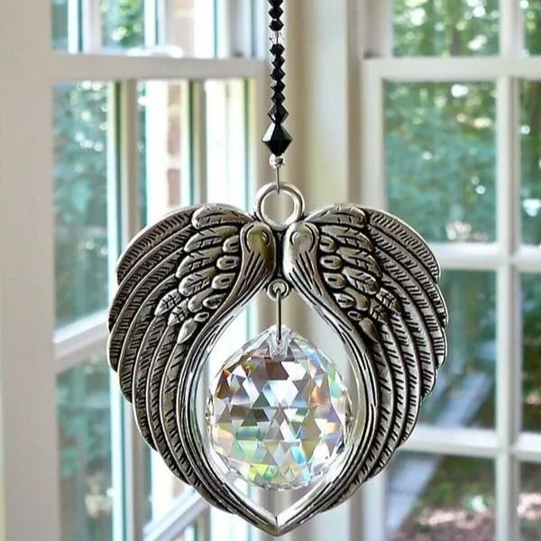 🔥🎁2023 Christmas Gift--🎐ANGEL WINGS Crystal and Pewter Wings Suncatcher