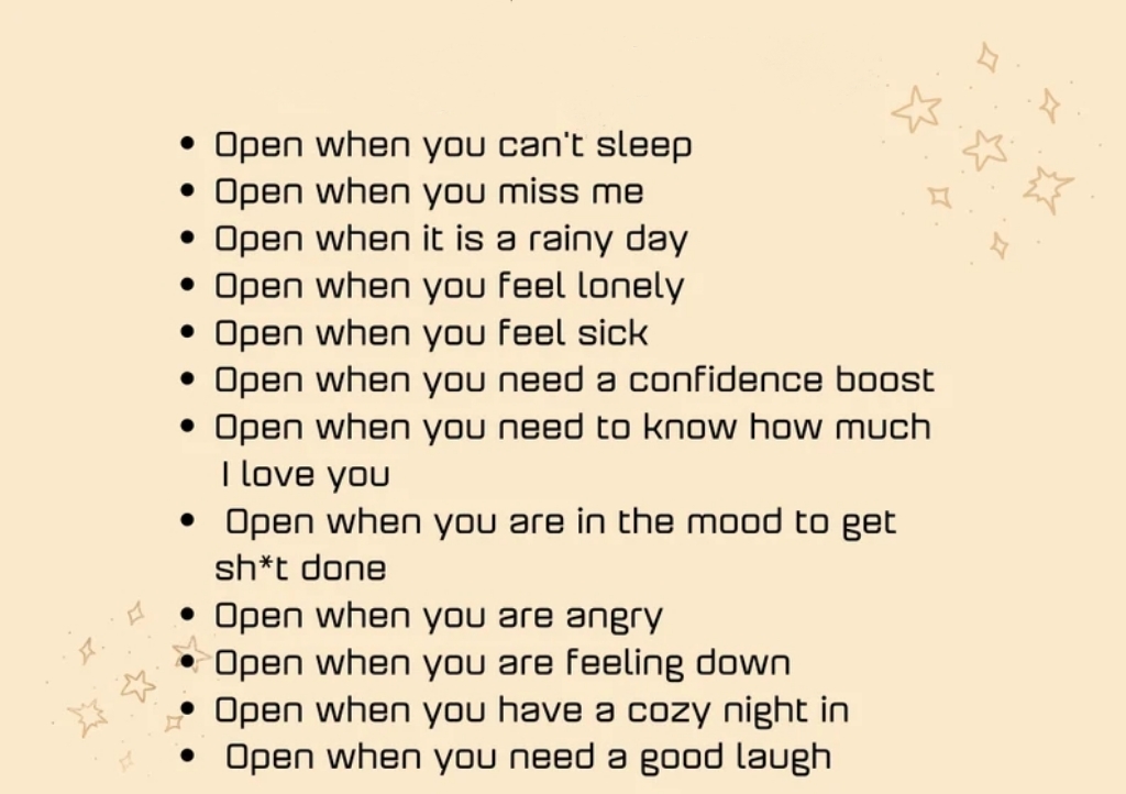 Open When Envelopes💌