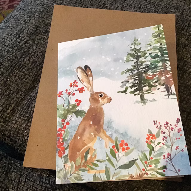 Winter Woodland Animals Christmas Cards (12 Pcs)