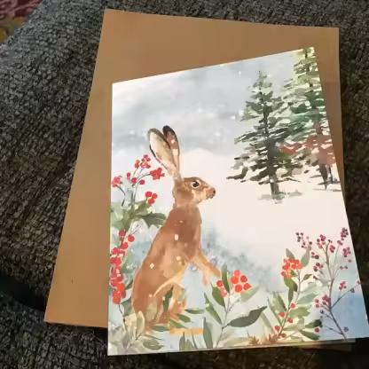 Winter Woodland Animals Christmas Cards (12 Pcs)