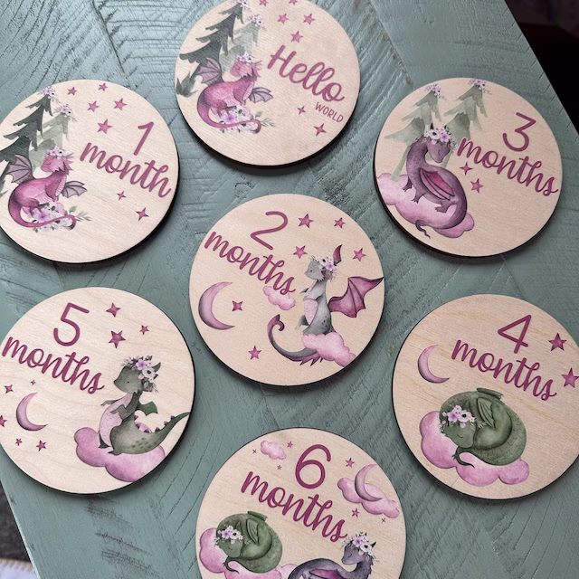 Baby Dragon Milestone Markers