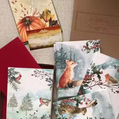 Winter Woodland Animals Christmas Cards (12 Pcs)