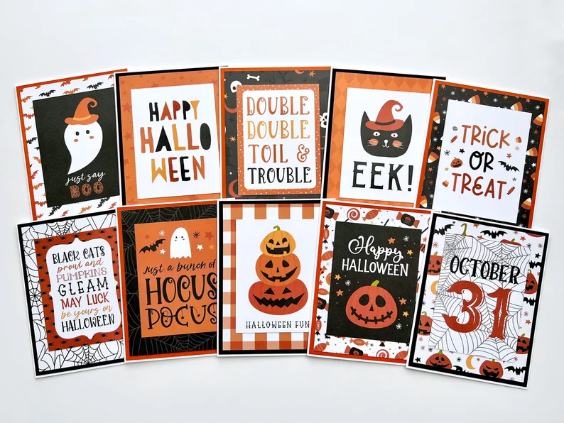 Halloween Handmade Greeting Card Set
