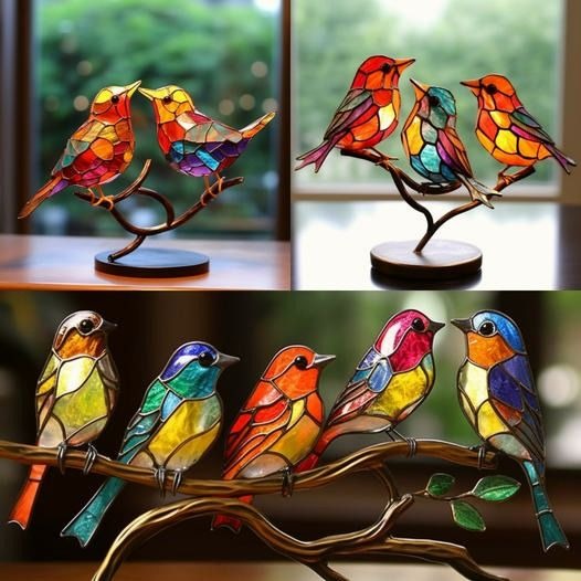 🔥Buy Two Get Free Shipping🌈Birds on Branch Desktop Ornaments🕊️