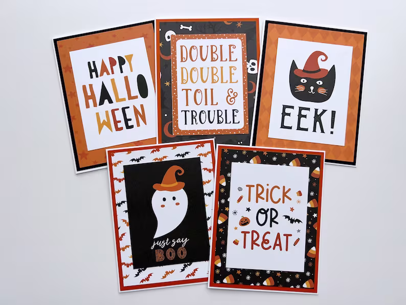 Halloween Handmade Greeting Card Set