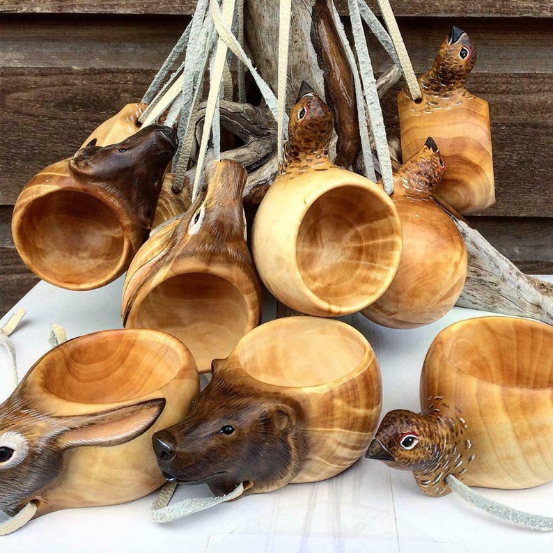 Kuksa Hand Carved Wooden Mug