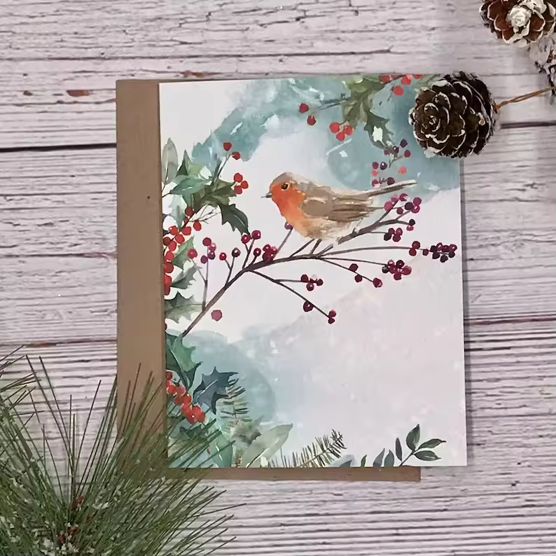Winter Woodland Animals Christmas Cards (12 Pcs)