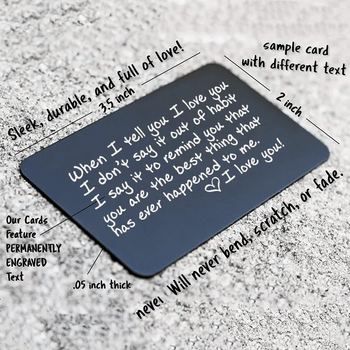 MINI LASER ENGRAVED WALLET CARD, COMMEMORATIVE CARD