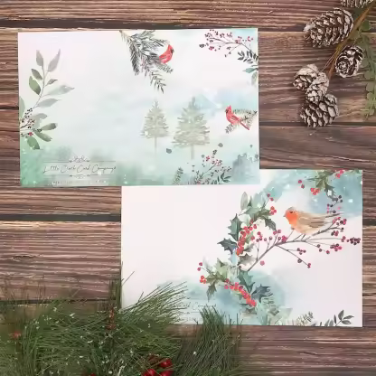 Winter Woodland Animals Christmas Cards (12 Pcs)