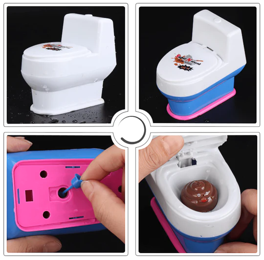 🚽💦Mini Funny Remote Control Water Spray Toilet Closestool Car