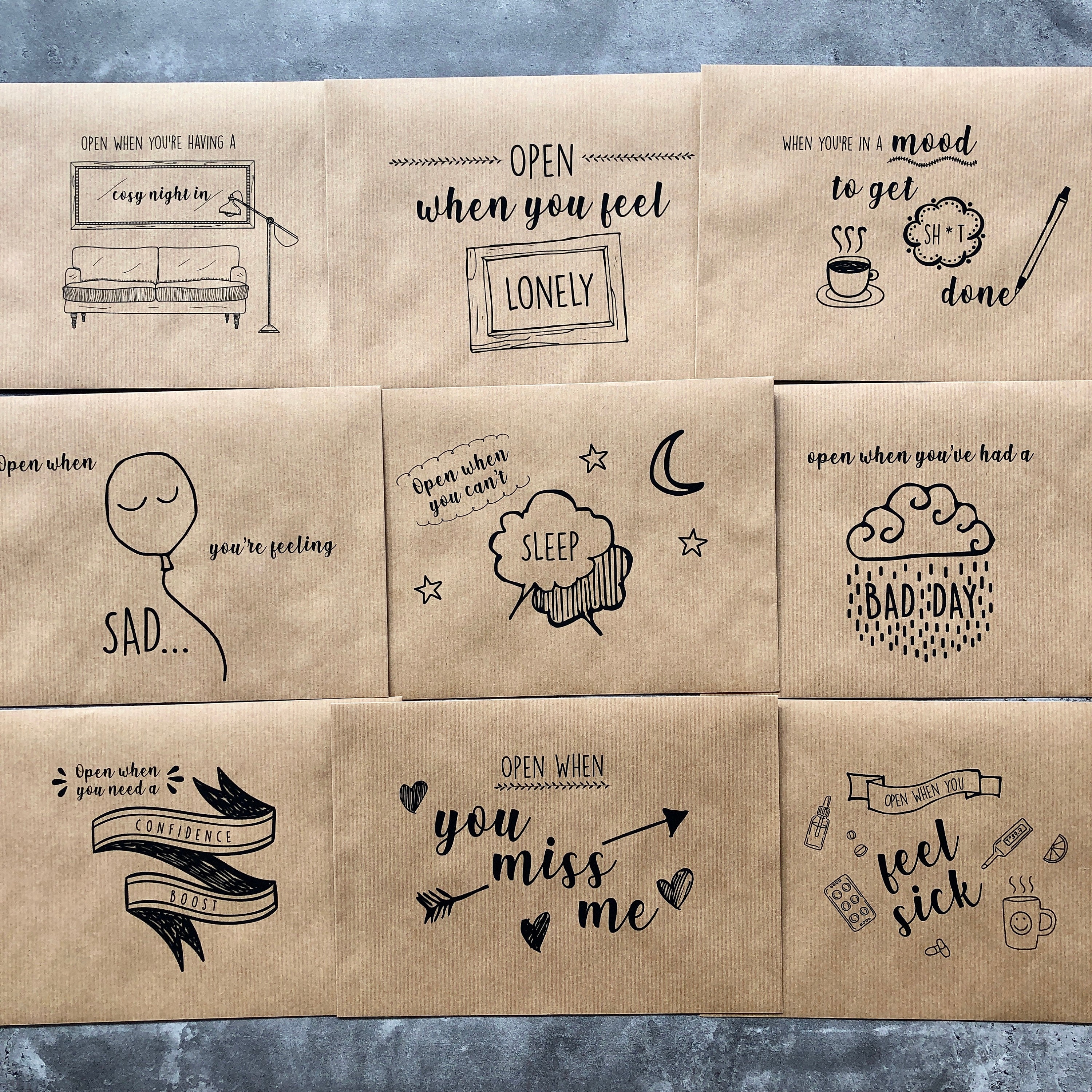 ✉Set of Open When Envelopes(22pcs)