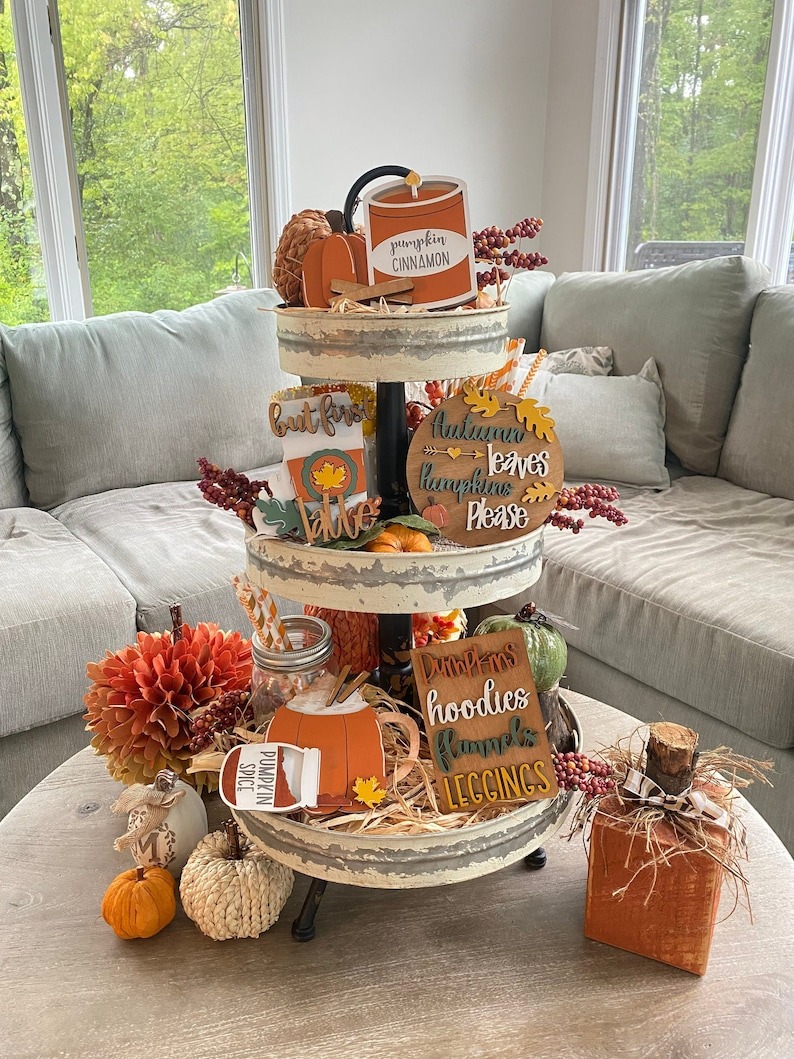 🔥Fall Sale🍂Fall Tiered Tray Decor