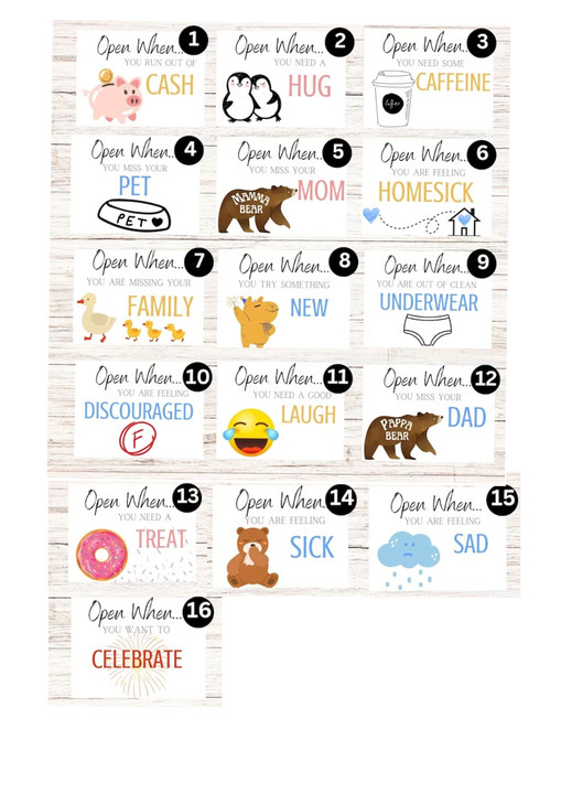 📧Open When Envelopes